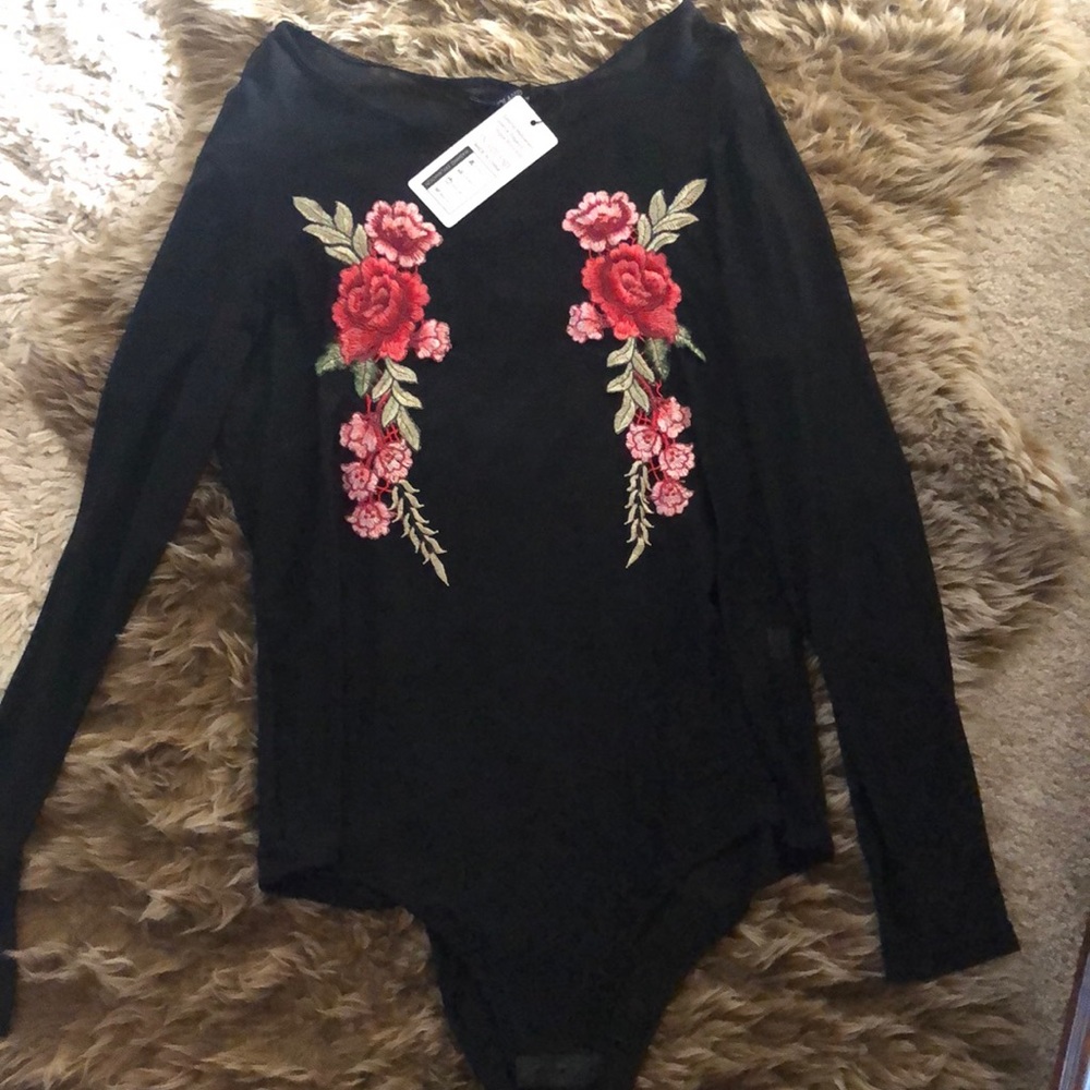 Black mesh bodysuit